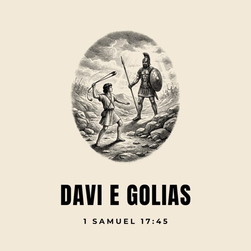 Camiseta evangélica Davi e Golias — Coroa de Vida - detalhe da estampa