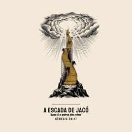 Camiseta evangélica Escada de Jacó — Coroa de Vida - detalhe da estampa