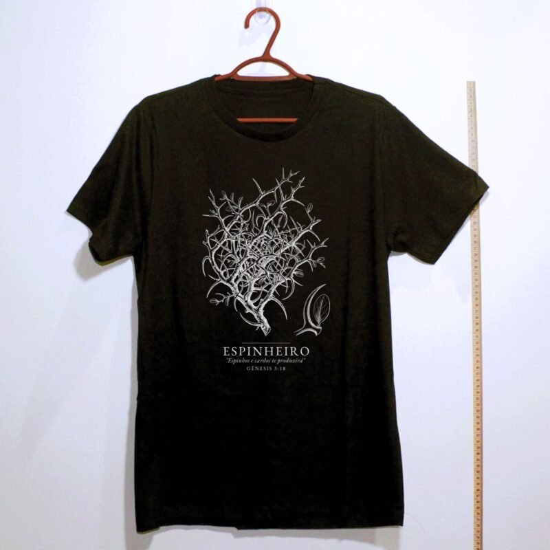 Camiseta evangélica Espinheiro — Coroa de Vida - preta