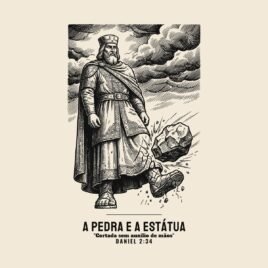 Camiseta evangélica A Estátua de Daniel — Coroa de Vida - detalhe da estampa