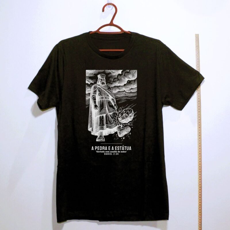Camiseta evangélica A Estátua de Daniel — Coroa de Vida - preta