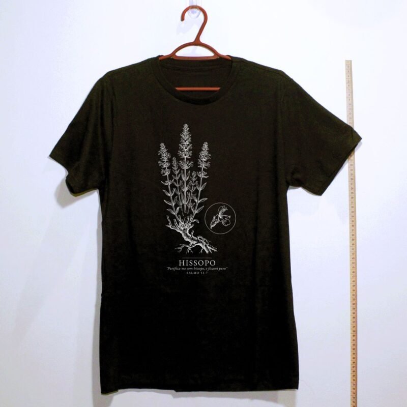 Camiseta evangélica Hissopo — Coroa de Vida - preta