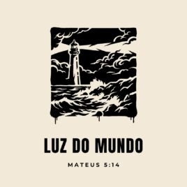 Camiseta evangélica Luz do Mundo — Coroa de Vida - detalhe da estampa