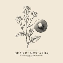 Camiseta evangélica Grão de Mostarda — Coroa de Vida - detalhe da estampa