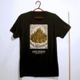 Camiseta evangélica Nova Jerusalém — Coroa de Vida - preta