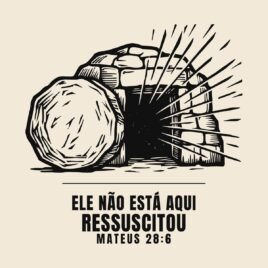 Camiseta evangélica Ressuscitou — Coroa de Vida - detalhe da estampa