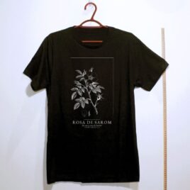 Camiseta evangélica Rosa de Sarom — Coroa de Vida - preta