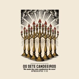 Camiseta evangélica Os Sete Candeeiros — Coroa de Vida - detalhe da estampa