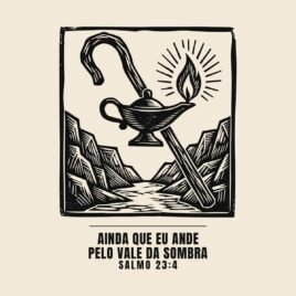 Camiseta evangélica Vale da Sombra — Coroa de Vida - detalhe da estampa