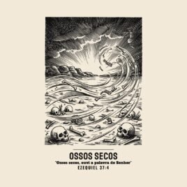 Camiseta evangélica Vale dos Ossos Secos — Coroa de Vida - detalhe da estampa